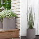 Large Cylinder Planter m�anyag kerti vir�gl�da ez�st sz�rke