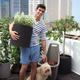 Large Cylinder Planter m�anyag kerti vir�gl�da antracit sz�rke