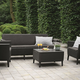 Salemo 3 seater m�anyag kerti b�tor szett grafit - h�v�s sz�rke