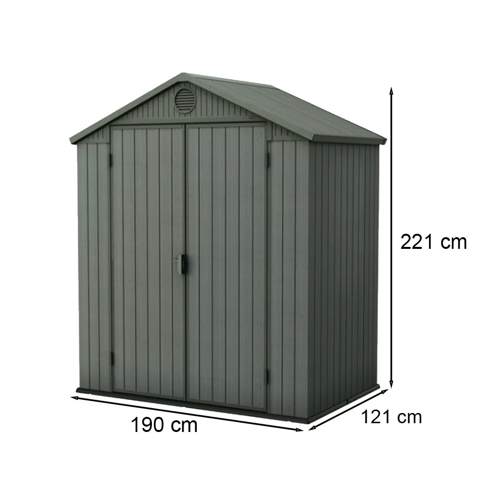 Darwin 6x4 m�anyag kerti t�rol� h�z z�ld