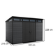 Cortina 2.0. 11x7 m�anyag kerti t�rol� h�z barn�s sz�rke-antracit