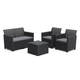 Claire m�anyag rattan hat�s� kerti szett,t�rol�s asztallal grafit - h�v�s sz�rke