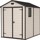 Manor 6x8 DD m�anyag kerti t�rol� h�z beige-barna