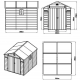 Ave H 8x9 m�anyag k�lt�ri kerti h�z s�t�t sz�rke - feh�r