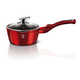 Berlinger Haus Metallic Burgundy Line sz�szos/tejforral� ed�ny m�rv�ny bevonattal, fed�vel,burgundy 