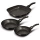 Berlinger Haus Black Silver Collection 3 r�szes serpeny�k�szlet m�rv�ny bevonattal,matt fekete sz�nb
