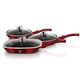 Berlinger Haus Metallic Burgundy Line 6 r�szes serpeny�k�szlet m�rv�ny bevonattal, fed�vel, burgundy