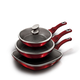 Berlinger Haus Metallic Burgundy Line 6 r�szes serpeny�k�szlet m�rv�ny bevonattal, fed�vel, burgundy