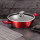 Berlinger Haus Metallic Burgundy Line wok fed�vel, m�rv�ny bevonattal, met�l k�ls� bevonattal, 30 cm