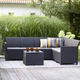 Claire 6 szem�lyes m�anyag rattan hat�s� kerti b�tor szett, t�rol�s asztallal grafit - h�v�s sz�rke