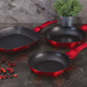 Berlinger Haus Metallic Burgundy Line 3 r�szes serpeny�k�szlet m�rv�ny bevonattal, grill serpeny�vel