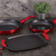Berlinger Haus Metallic Burgundy Line 3 r�szes serpeny�- �s grillk�szlet m�rv�ny bevonattal