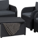 Modena m�anyag kerti b�tor szett t�rol�s asztallal grafit - h�v�s sz�rke
