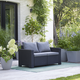 California Bay m�anyag kerti k�tszem�lyes kanap� met�l l�bakkal grafit - h�v�s sz�rke