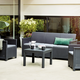 Elodie 5 seater m�anyag kerti szett k�v�z�s asztallal grafit - h�v�s sz�rke