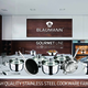 Blaumann Gourmet Line 10 r�szes rozsdamentes ac�l ed�nyk�szlet r�z sz�n� fog�kkal