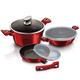 Berlinger Haus Metallic Burgundy Line 6 r�szes ed�nyk�szlet m�rv�ny bevonattal, met�l k�ls� bevonatt