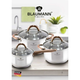 Blaumann Gourmet Line 6 r�szes rozsdamentes ac�l ed�nyk�szlet r�z sz�n� fog�kkal