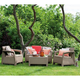 Corfu Set m�anyag kerti b�tor garnit�ra cappuccino - homok