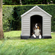 Dog House m�anyag kerti kutya�l sz�rke