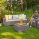 California m�anyag kerti 3 szem�lyes kanap� cappuccino - homok