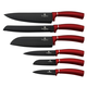 Berlinger Haus Metallic Line 6 db-os k�sk�szlet tapad�smentes bevonattal, fekete/burgundy