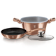 Berlinger Haus Metallic Rosegold 4 r�szes ed�nyk�szlet m�rv�ny bevonattal, met�l k�ls� bevonattal, r