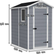 Manor 4x6 m�anyag kerti t�rol� h�z sz�rke - feh�r