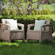 Corfu m�anyag kerti fotel cappuccino - homok