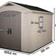 Factor 8x11 m�anyag kerti t�rol� h�z beige - taupe