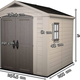 Factor 8x8 m�anyag kerti t�rol� h�z beige - taupe