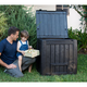Deco Composter m�anyag kerti komposzt�l�, aljzattal whiskey barna 340l