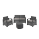 Bellagio 4 szem�lyes rattan hat�s� m�anyag kerti szett antracit sz�rke O315
