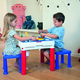 Constructable m�anyag kerti j�t�k asztal k�k - piros feh�r