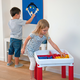 Constructable m�anyag kerti j�t�k asztal k�k - piros feh�r
