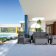 Bahamas m�anyag kerti garnit�ra grafit sz�rke