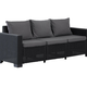 Moorea 3 �l�ses rattan hat�s� m�anyag kerti kanap� grafit - h�v�s sz�rke