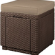 Cube m�anyag kerti l�btart� puff barna - meleg taupe