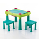 Creative m�anyag kerti gyermek j�tsz� asztal 2 s�mlival vil�gos z�ld - t�rkiz