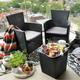 Iowa m�anyag rattan hat�s� kerti sz�k grafit - h�v�s sz�rke