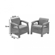 Corfu Duo Set 2 db-os m�anyag kerti fotel k�szlet cappuccino - homok
