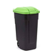G�rg�s m�anyag kerti szemetes 110 L fekete - z�ld tet�vel