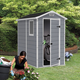 Manor 4x6 m�anyag kerti t�rol� h�z sz�rke - feh�r
