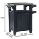 Unity m�anyag kerti grill asztal grafit sz�rke 93L
