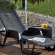 Pool rattan hat�s� m�anyag kerti fix napoz��gy antracit sz�rke O279