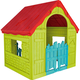 Play House �sszecsukhat� m�anyag kerti j�t�kh�z piros - vil�gos z�ld - vil�gos k�k