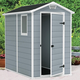 Manor 4x6 m�anyag kerti t�rol� h�z sz�rke - feh�r