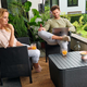 Luzon Plus m�anyag kerti asztal grafit sz�rke