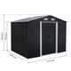 Alaska 6x8 f�m kerti t�rol� h�z antracit sz�rke