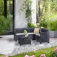 Nero 5 szem�lyes m�anyag sarok kerti b�tor garnit�ra grafit sz�rke
